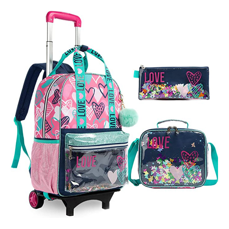 Set di borse trolley 3 in 1 per ragazze