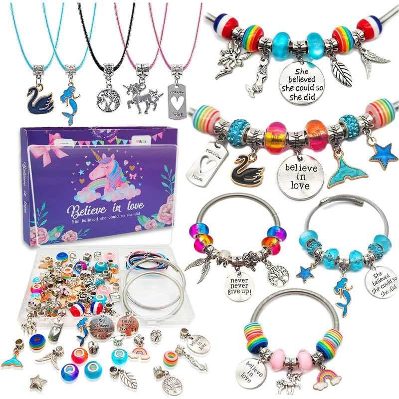 Kit per realizzare braccialetti con ciondoli Artigianato artistico fai da te per bambini