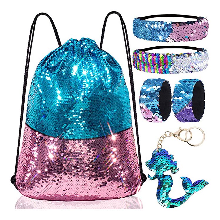 Borsa con coulisse reversibile in paillettes