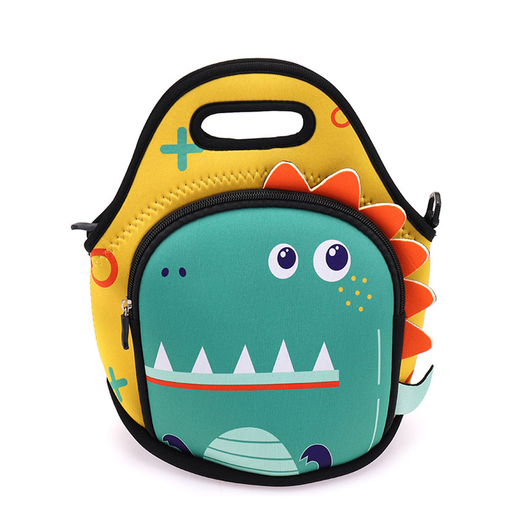 Borsa per il pranzo per bambini in età prescolare in neoprene con cerniera impermeabile in coccodrillo